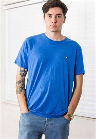 VINTAGE TOMMY HILFIGER T-SHIRT LOGO 90S L 6.6