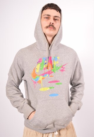 VINTAGE NIKE HOODIE JUMPER GREY