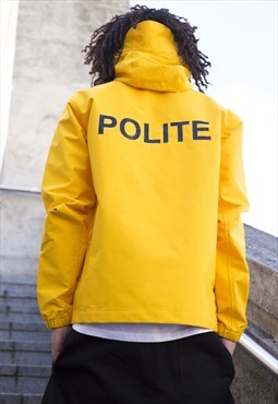 Yellow Slogan Gore-tex windbreaker waterproof jacket Y2k