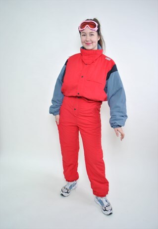 MULTICOLOR FUNKY SKI SUIT, VINTAGE ONE PIECE SKI JUMPSUIT