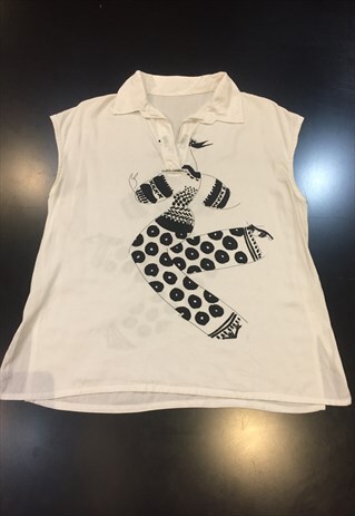 DOLCE & GABBANA PRINTED SLEEVELESS JERSEY TOP