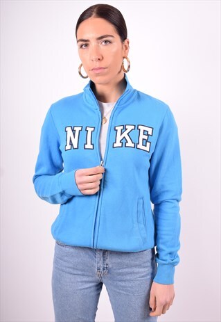 NIKE WOMENS VINTAGE TRACKSUIT TOP JACKET SMALL BLUE 90'S
