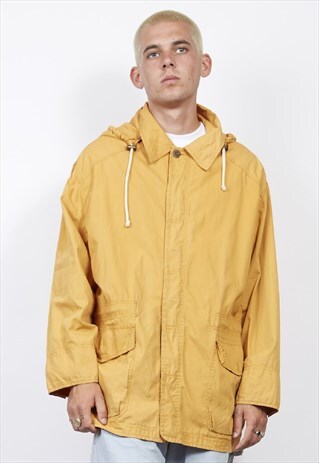 VINTAGE 90'S HOODED ORANGE PARKA JACKET
