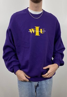 Vintage purple American college printed sweatshirt