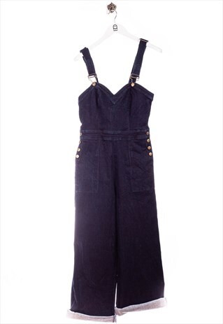VINTAGE VOODOO VIXEN GOLDEN BUTTONS JUMPSUIT NAVY