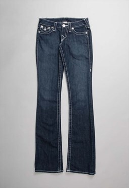 True Religion Y2K dark blue stretch flared low waisted jeans