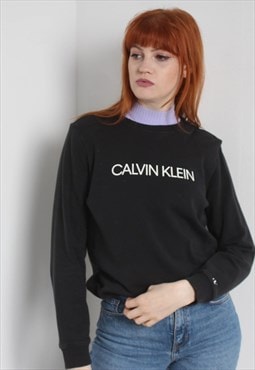 Vintage Calvin Klein Spell Out Sweatshirt Black