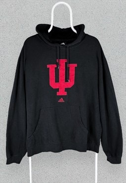 Vintage Adidas Black Hoodie Indiana Hoosiers Mens Large