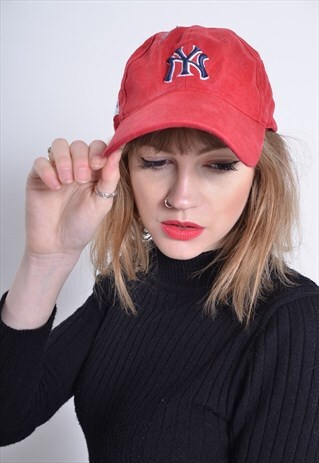 VINTAGE ADIDAS YANKEES BASEBALL CAP HAT RED