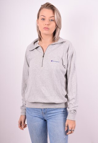 CHAMPION WOMENS VINTAGE SWEATSHIRT JUMPER MEDIUM GREY 90'S