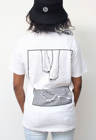 YOROSHIKU CLASSIC: MANGA ORGANIC T-SHIRT WHITE LEVITATE FEET