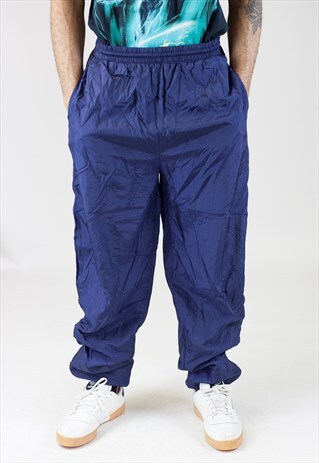 VINTAGE 90S NAVY SHELL TRACKSUIT BOTTOMS