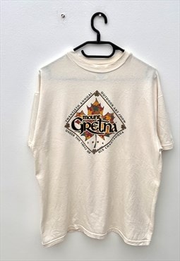 Vintage mount Gretna art festival beige T-shirt large 