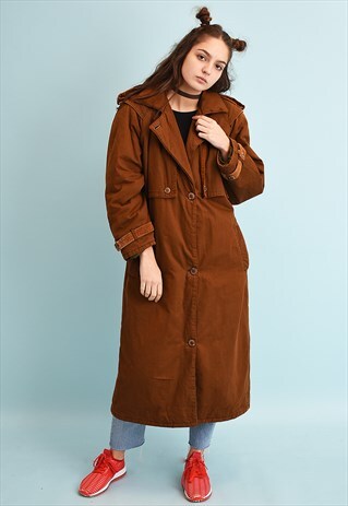 90'S RETRO ATHLEISURE DENIM LONG PARKA COAT