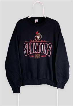 Vintage NHL Ottawa Senators Black Sweatshirt Ice Hockey XL
