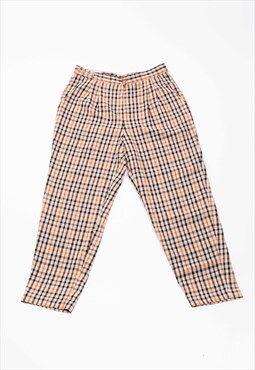 Vintage Beige Checked Pattern Trousers 31"
