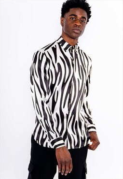 Long Sleeves Zebra Print Shirt