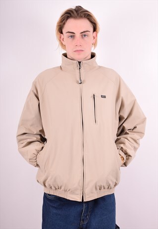 ASICS MENS VINTAGE HARRINGTON JACKET LARGE GREY 90S