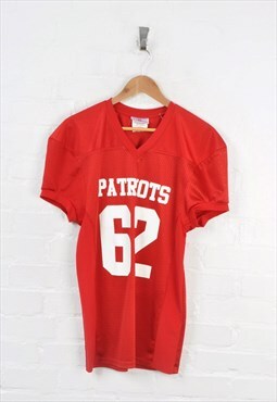 Vintage American Football Patriots Jersey Red Large