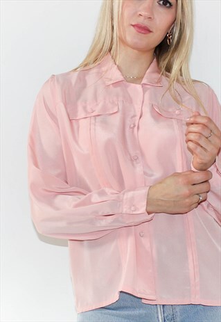 VINTAGE 90'S PINKY PEACH BLOUSE / SHIRT