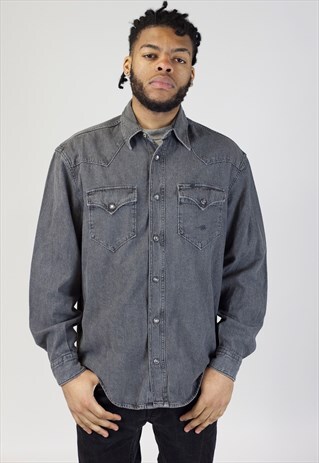 VINTAGE 90S GREY DENIM SHIRT