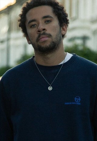 VINTAGE CLEAN SERGIO TACCHINI SWEATSHIRT IN NAVY AND BLUE