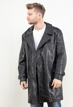 Vintage 80's Black Leather Coat
