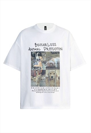 Animal protection t-shirt shelter tee pet lovers top white