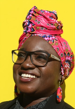 AFRICAN PRINT HEAD WRAP HEAD SCARF PINK