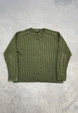 Knitted Jumper Cable Knit Patterned Grandad Sweater