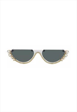 Arianna Cat Eye Sunglasses White