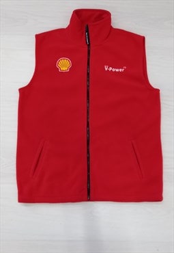 90's Shell Rokit Vintage Gilet Red Fleece