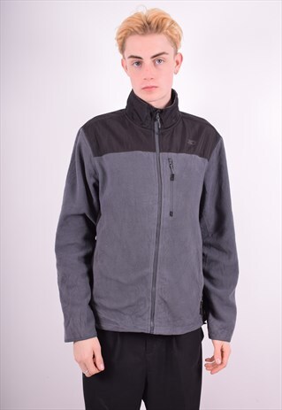 STARTER MENS VINTAGE FLEECE JACKET MEDIUM GREY 90'S