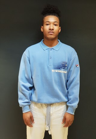 BLUE FILA SKI WORLD CUP SWEATSHIRT