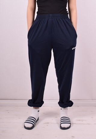 LOTTO WOMENS VINTAGE TRACKSUIT TROUSERS W28 L29 BLUE 90'S