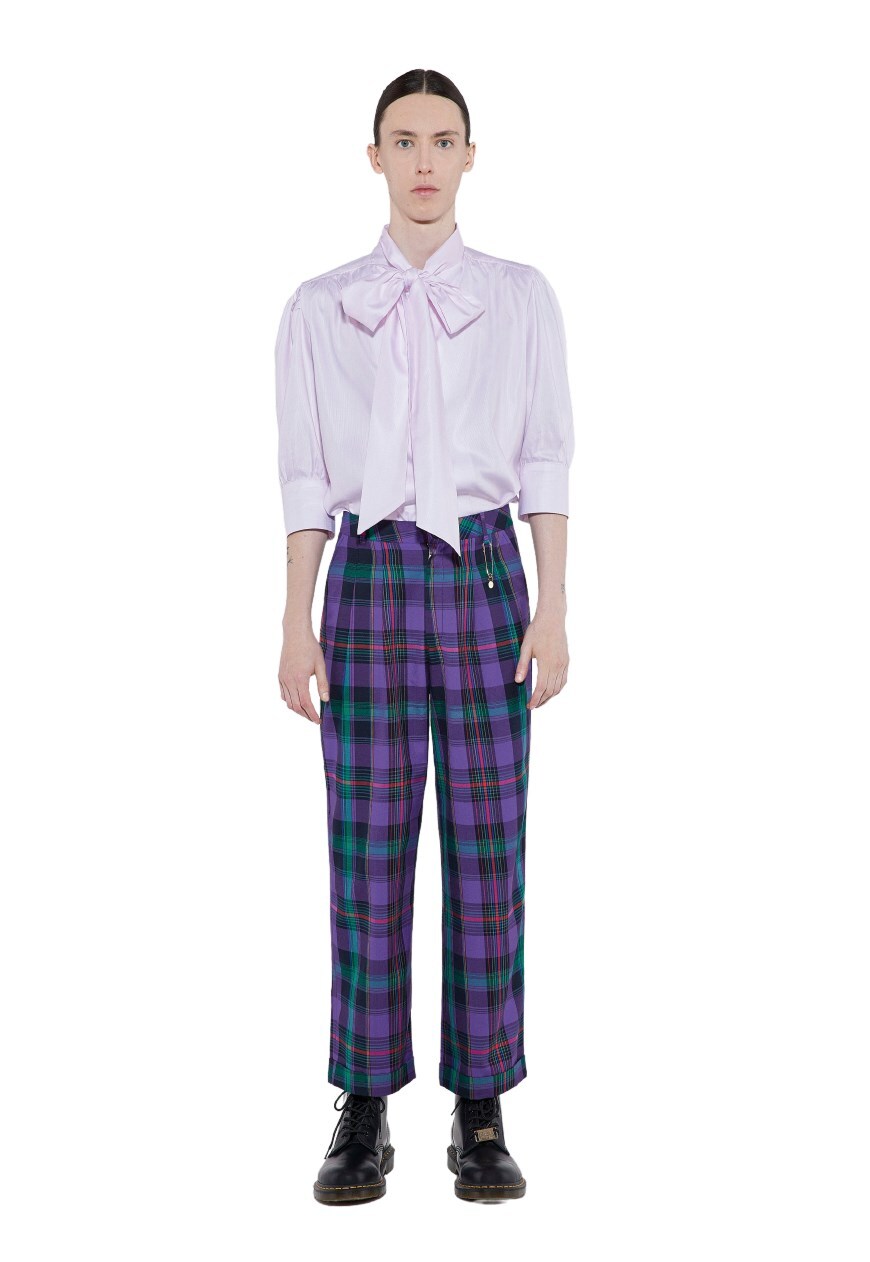 Mens purple hot sale plaid pants