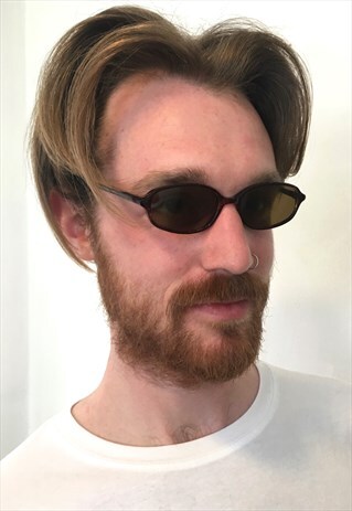 VINTAGE RARE BROWN SUPER SLIM SUNGLASSES