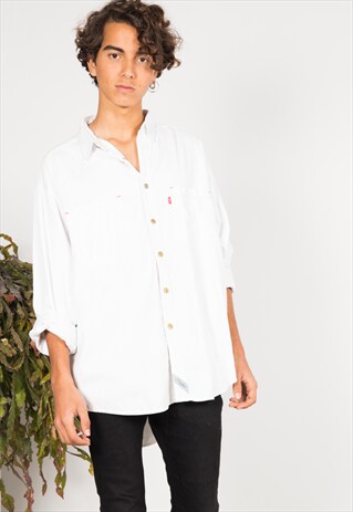 VINTAGE 80'S LONG SLEEVE DENIM SHIRT / S0217