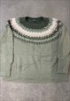 ABSTRACT KNITTED JUMPER PATTERNED FLUFFY KNIT SWEATER
