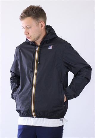 MENS KWAY WATERPROOF HOODED RAINCOAT SHORT JACKET
