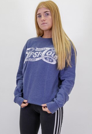 VINTAGE PEPSI COLA SWEATSHIRT IN MEDIUM BLUE