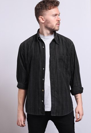 VINTAGE CORDUROY CORD STRIPED SHIRT