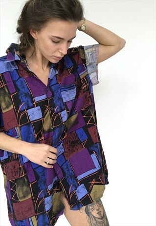 PATTERNED OVERSIZED RETRO VINTAGE UNISEX FESTIVAL SHIRT