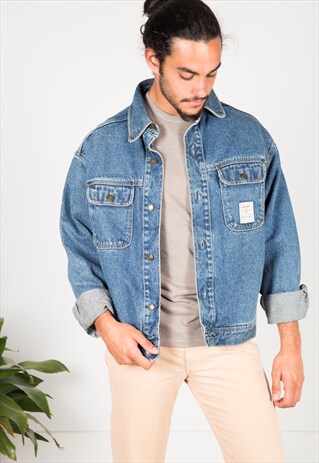 VINTAGE 80'S POLO RALPH LAUREN PATCH DENIM JACKET / S1200