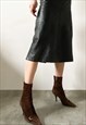 VINTAGE Y2K 00S SERGIO ROSSI SUEDE ANKLE BOOTS IN BROWN