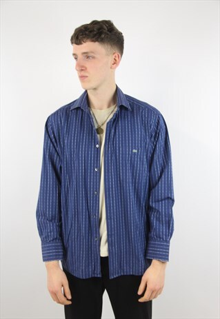 VINTAGE LACOSTE BLUE PATTERNED SHIRT