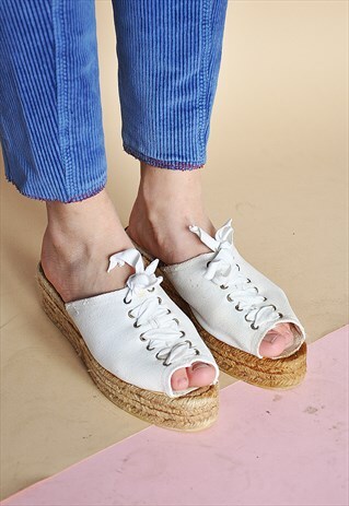 90S ESPADRILLE WEDGE SANDALS