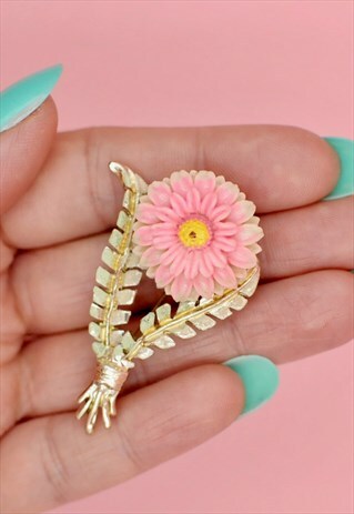 50S HOLLYWOOD SUNFLOWER BROOCH, ROMANTIC VINTAGE JEWELLERY