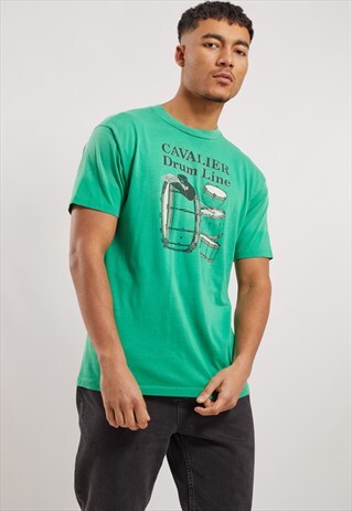 VINTAGE CAVALIER DRUM LINE PRINT T-SHIRT