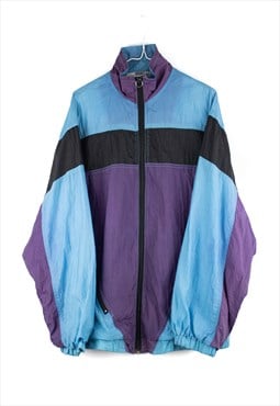 Vintage 80s Vanven Colorful Track Jacket in Blue S